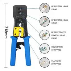 Alicate de Crimpar RJ45 RJ11 Profissional 3 em 1 Corta Decapa e Crimpa Cabo de Rede