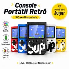 Game Portátil Retrô 400 Jogos | Mini Console 3.0” LCD | Game Boy Retro com Saída AV para TV
