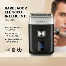 Máquina De Barbear Shaver Daling Folha Dupla Flutuante Recarregável USB Visor Digital