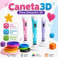 Caneta 3D Impressora Mágica Com Tela LCD + Refil Filamento PLA 10m Brinquedo Educativo Infantil