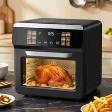 Forno Air Fry 12L, tela touch ampla inteligente, assadeira multifuncional para ingredientes de confeitaria doméstica