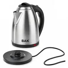 Chaleira Elétrica Inox BAK 1,8L – Jarra em Aço Inoxidável, Aquecimento Rápido, Desligamento