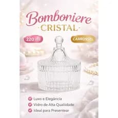 Bomboniere 20 Unidades+ Caixa Brinde de Vidro Cristal 220ml Elegante Porta Doces Festa Casamento Decoração