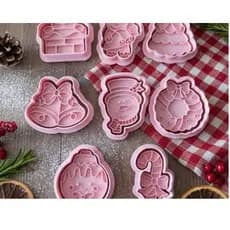 Kit Reforçado - Cortadores de Biscoito de Natal - 8 desenhos diferentes