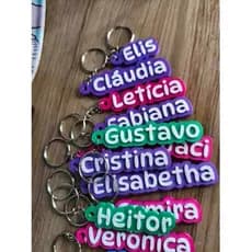 Kit de Chaveiros Personalizado Qualquer Nome ou Palavra Colorido Nomes Variados Com Argola