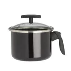 Leiteira Indução Antiaderente 14 cm Tampa Vidro Caneco Fervedor