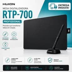 Mesa Digitalizadora Huion RTP-700 Profissional com Caneta Sem Bateria