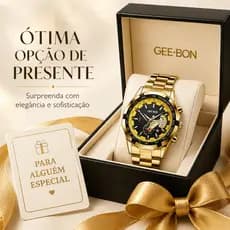 GEE·BON 6138 Relógio de Quartzo ouro Masculino Casual - Design Minimalista