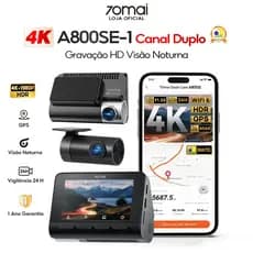 Câmera Veicular 70mai A800SE Set 4k HDR+1080p Gps Visão Noturna 3'' Tela WiFi6 App ADAS 24H Supercapacitor 140° Voz