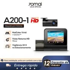 Câmera Veicular 70mai A200 Set FULL HD 1080P 2'' Tela App WiFi G-sensor 130° Visão Noturna Máximo 128GB para Uber/Taxi