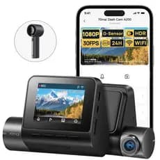 Câmera Veicular Automotiva 70mai A200 2'' Tela 1080p Hdr Wifi 130° APP Camera Para Carro 24h Visão Noturna Sensor G