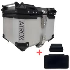 Bauleto Bau Para Moto 45l Atrox Space Universal (Alumínio ) Forrado Com Encosto De Brinde Completo