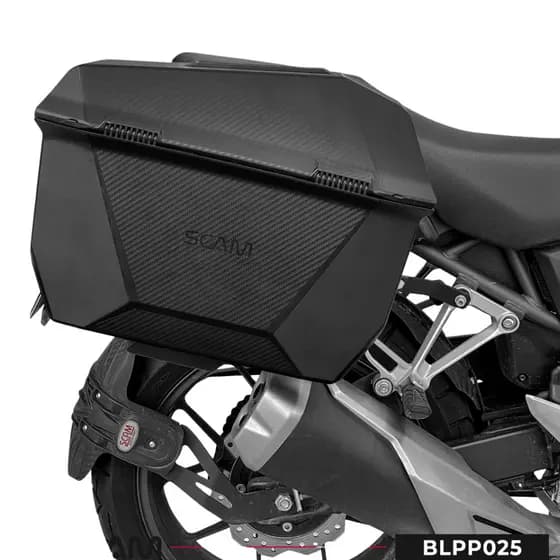 Par Bau Bauleto Lateral Para Moto Scam 25 Litros Universal Traseiro Para Suporte Monokey BLPP025