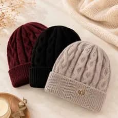 Touca de lã feminina gorro  de lã tamanho unico TOUCA PARA O FRIO