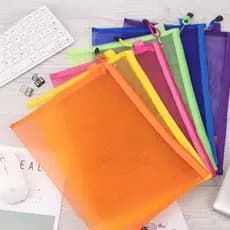 Estojo Pasta e Bolsinha para Organização de Documentos Com Zíper Tela Nylon Colorida