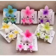 Kit 3 PIranha De Cabelo Flor Havaiano Piranha Grampo De Garra de Cabelo