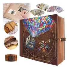Álbum de fotos, Livro de Aventuras UP Minhas Aventuras ou Nossas Aventuras com Marcador de Páginas e Card