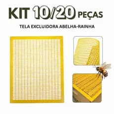 Kit 10/20 Un Tela Excluidora de Abelha Rainha Colmeia Apicultura Padrão Americano Langstroth