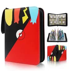 Albúm Pasta Pokémon 400/900 Cartas 50 Folhas Fichário com Zíper | 8 Estampas + 4 Páginas Extras