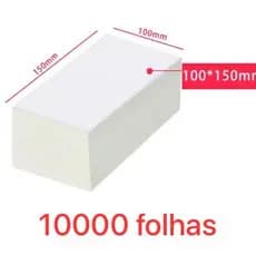 Bloco 10.000 Etiquetas Térmicas 10x15cm Adesivas Brancas p/ Envios, E-commerce, Identificação e Embalagens