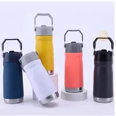 Garrafa Térmica Inox Com Alça Flip Straw650ml Bebidas Quentes E Frias