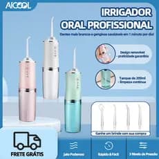 AICOOL Irrigador Dental Oral Portátil Recarregável USB 220ml Promoção Limpeza Bocal Jato Forte