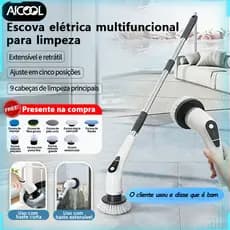 AICOOL Pincel de limpeza elétrica multifuncional sem fio de 9 em 1 rotação de 360 graus Adequado para cozinha e banheiro