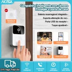 AICOOL Campainha Inteligente Wi-Fi sem Fio com Câmera HD