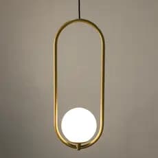 Luminária Pendente Teto Arco Globo Vidro Sala Cama