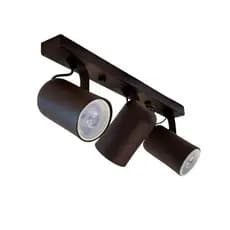Luminária Teto Trilho 3 Spots Direcionáveis Luxo Marrom
