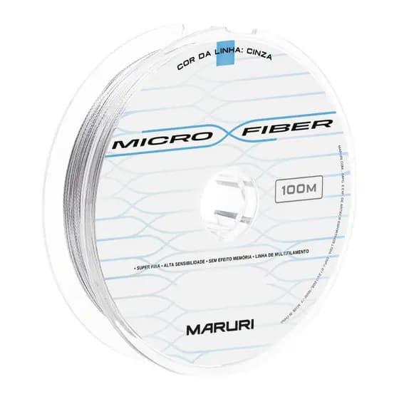 LINHA DE PESCA MULTIFILAMENTO MICRO FIBER CINZA 100 METROS MARURI