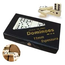 Jogo de dominó de osso profissional resistente grosso diversão e resenha