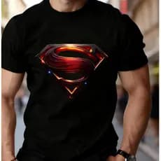 Camiseta Masculina Feminina Oversized Estampa Logo do Superman em 3D T-shirt Streetwear Moda Geek e Super-Herói Premium