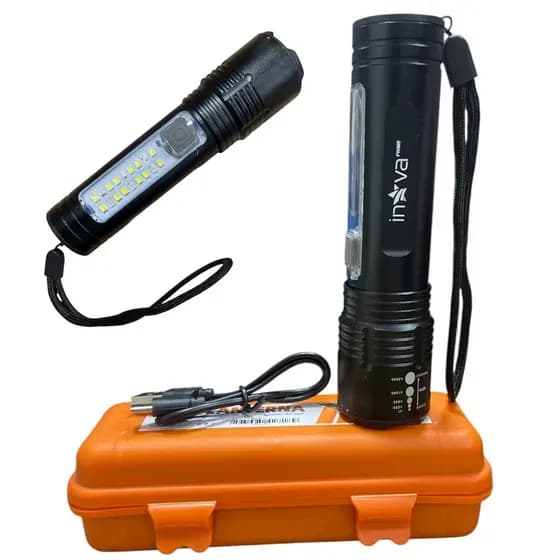 🔦 Lanterna INOVA Multifuncional Ultra Brilhante Recarregável LED Potente Portátil