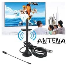 Antena Digital 5metros Interna Sinal Tv Hdtv Base Imãexterno A Prova Ďagua Antena Digital