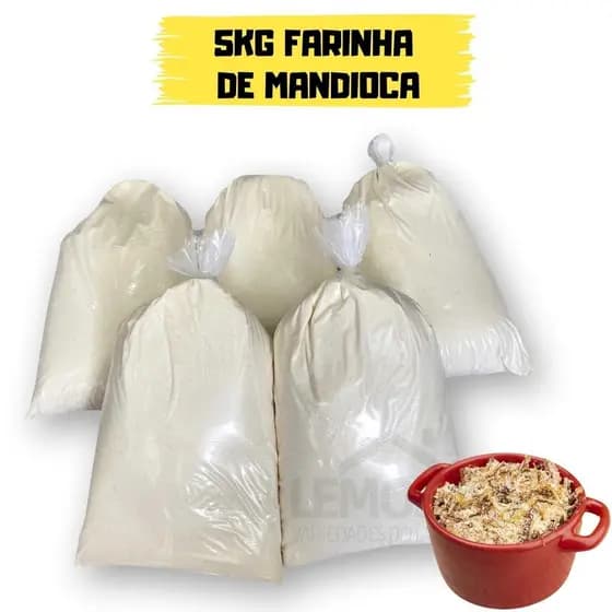 Farinha De Mandioca 5 Kg Torrada E Fina A Melhor Da Bahia Farofa Nordestina Feijão Tropeiro