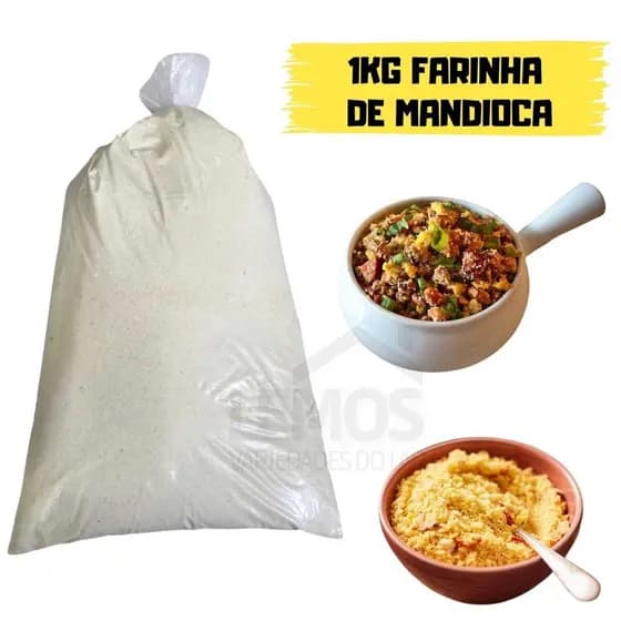 Farinha De Mandioca Torrada E Fina Melhor Da Bahia 1 Kg Farinha Nordestina