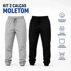 Kit 2 Calças De Moletom Masculino Estilo Jogger Treino Casual Diario