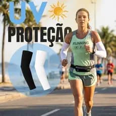 1 Par de Manguito Mangote Proteção Solar 50V Frio Unissex Ciclismo Vôlei Moto Esporte Toque Gelado