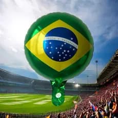 Balão Redondo Do Brasil | 18 Polegadas | Unidade E Kits | Decoração Copa Do Mundo, Seleção Brasileira, Cenários, Festa
