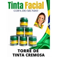 Duo De Tinta Facial | Torre | Tinta Cremosa, Verde E Amarelo | Copa Do Mundo, Seleção Brasileira, Brasil, Futebol, Make