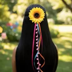 TIC TAC LUXO FLOR DE GIRASSOL | SCRUNCHIES | BLOQUINHO DE CARNAVAL | FESTA FANTASIA | TIC-TAC | ACESSÓRIOS DE CABELO