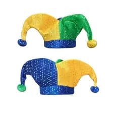 CHAPÉU BOBO DA CORTE COM TRÊS PONTAS E LANTEJOULAS | AMARELO, VERDE E AZUL | BRASIL | BRAZIL | COPA | FUTEBOL | JOGO