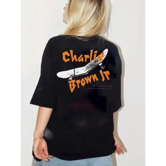 Camiseta Chorão 2025 Estampa Frente e Costas Streetwear Preta Charlie Brown Jr Urbano