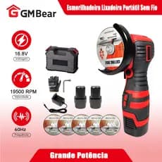 GM Bear Profissional Esmerilhadeira Lixadeira Portátil Sem Fio - Mini 75mm, 19500 RPM, Compacta e Versátil para