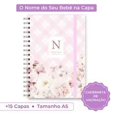 Caderneta de Vacinação Menina Personalizada com Nome | Capa Dura | Presente Bebê Chá de Maternidade