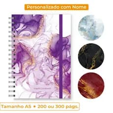 Caderno A5 Personalizado com Nome na Capa | Para Estudos | Folhas Pautadas