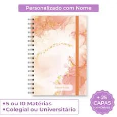 Caderno 10 Matérias Feminino Personalizado com Nome | Colegial e Universitário | 5 ou 10 Matérias