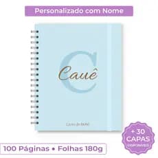 Livro do Bebê Personalizado com Nome | Álbum do Bebê 100 Páginas | Capa Dura