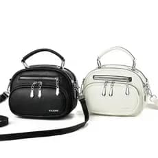 Bolsa Feminina Média De Couro Para Usar No Ombro Ou Transversalmente, Com Vários Bolsos. RAJORK MODA